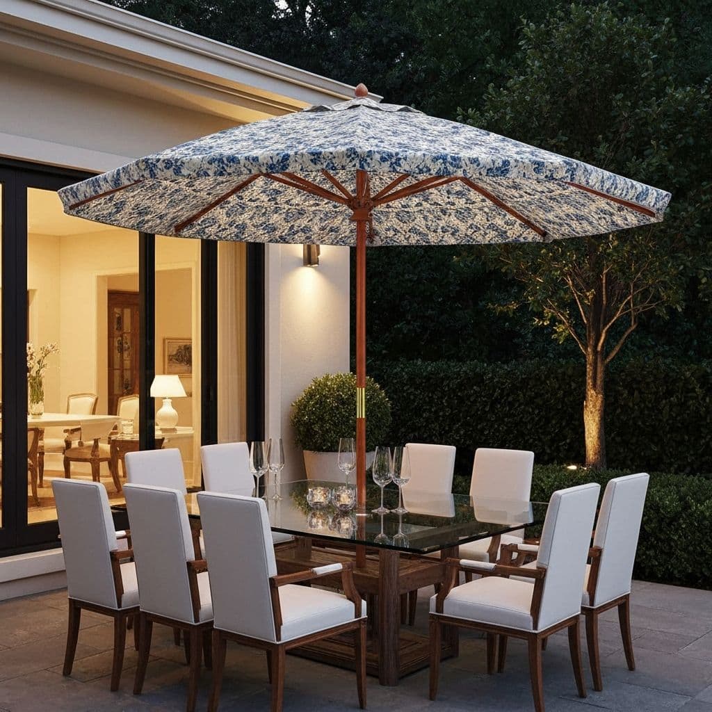 Market Umbrella - 9ft market umbrella with wood pole