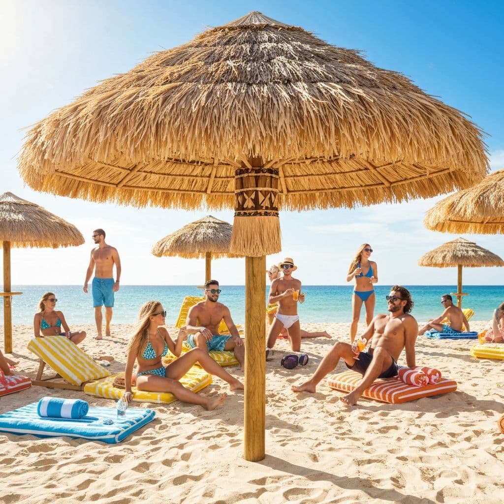 Tiki Umbrella - Authentic thatched tiki umbrella for tropical vibes