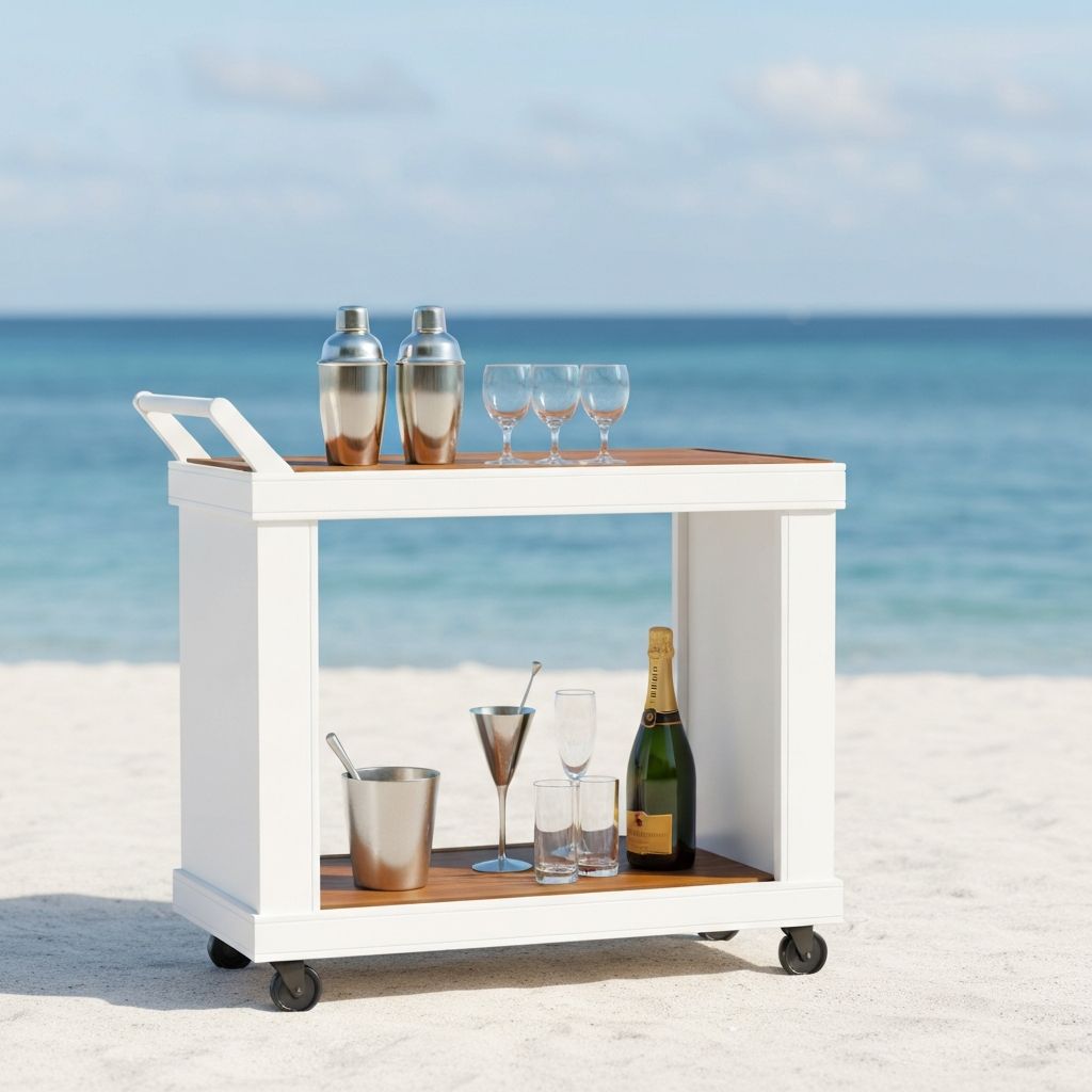 Classic White mobile bar cart - Timeless elegance with a pristine white finish
